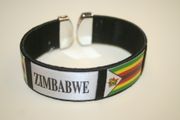 ZIMBABWE BLACK SUPER THICK COUNTRY FLAG FLEXIBLE BRACELET WRISTBAND .. NEW