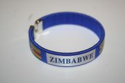 ZIMBABWE BLUE COUNTRY FLAG FLEXIBLE METAL NYLON BRACELET ... NEW