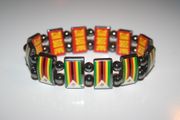 ***SOLD OUT ***ZIMBABWE COUNTRY FLAG FLEXIBLE METAL REVERSIBLE SPORTS BRACELET .. NEW