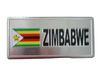 ZIMBABWE COUNTRY FLAG SMALL SILVER METAL LICENSE PLATE STICKER DECAL EMBLEM ..NEW