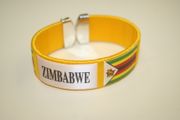 ZIMBABWE YELLOW SUPER THICK COUNTRY FLAG FLEXIBLE BRACELET WRISTBAND .. NEW