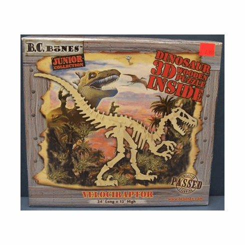 BC Bones Velociraptor Junior Wooden Puzzle