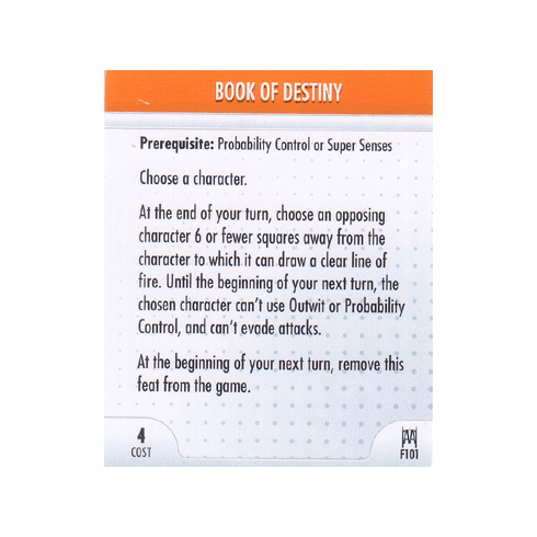 DC Heroclix Arkham Asylum Book of Destiny Feat Card