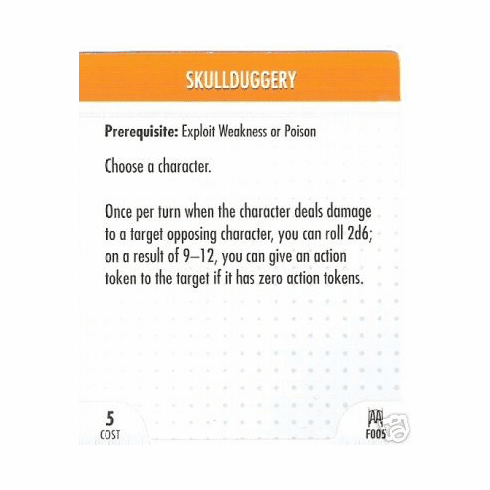 DC Heroclix Arkham Asylum SkullDuggery Feat Card