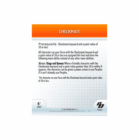 DC Heroclix Brave and the Bold Checkmate ATA Card