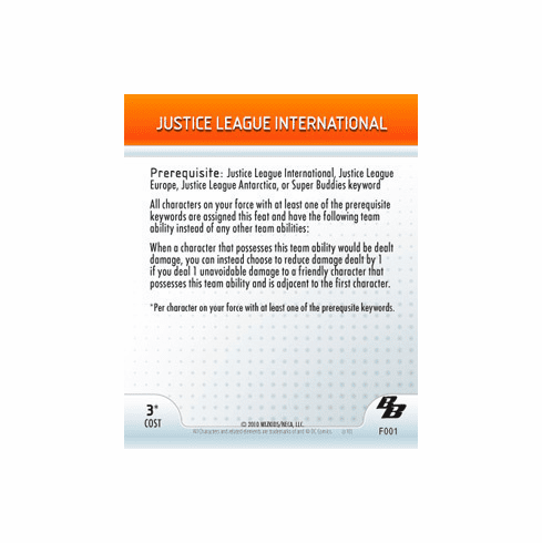 DC Heroclix Brave and the Bold Justice League International ATA Card