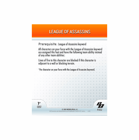 DC Heroclix Brave and the Bold League of Assassins ATA Card