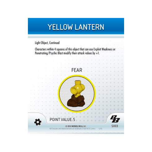 DC Heroclix Brave and the Bold Yellow Lantern Special Object