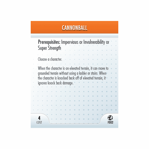 DC Heroclix Crisis Cannonball Feat Card