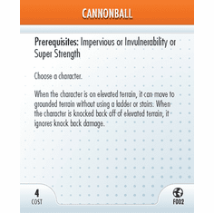 DC Heroclix Crisis Cannonball Feat Card