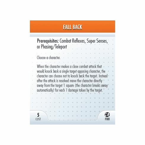 DC Heroclix Crisis Fall Back Feat Card