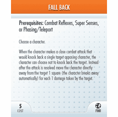 DC Heroclix Crisis Fall Back Feat Card