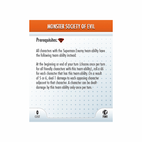 DC Heroclix Crisis Monster Society Of Evil Feat Card