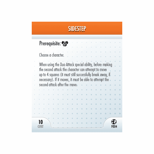 DC Heroclix Crisis Sidestep Feat Card