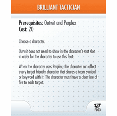 DC Heroclix Justice League Brilliant Tactician Feat Card