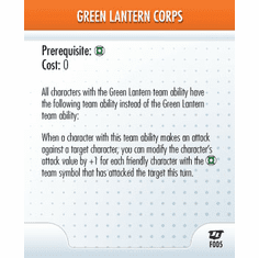 DC Heroclix Justice League Green Lantern Corps Feat Card