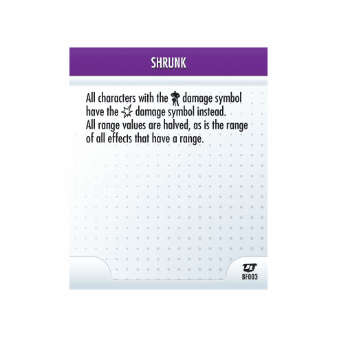 DC Heroclix Justice League Shrunk Battlefield Condition Card