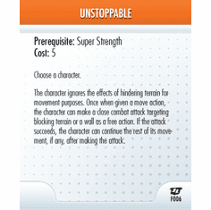 DC Heroclix Justice League Unstoppable Feat Card