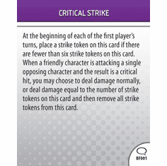 DC Heroclix Origin Critical Strike Battlefield Condition Card