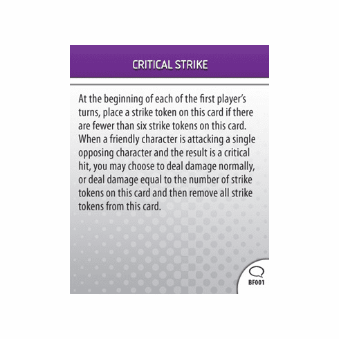 DC Heroclix Origin Critical Strike Battlefield Condition Card