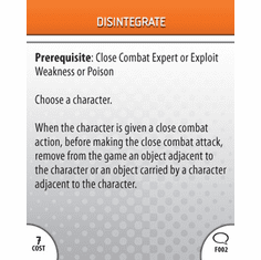 DC Heroclix Origin Disintigrate Feat Card