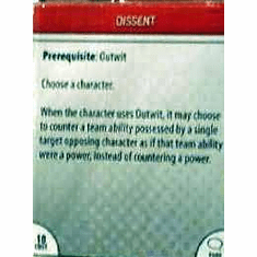 DC Heroclix Origin Dissent Feat Card