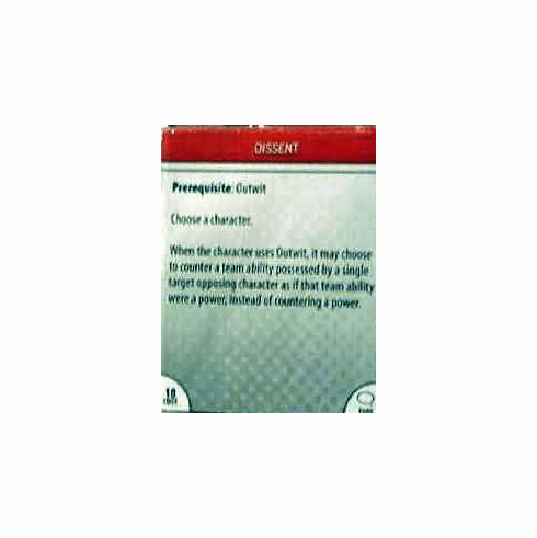 DC Heroclix Origin Dissent Feat Card