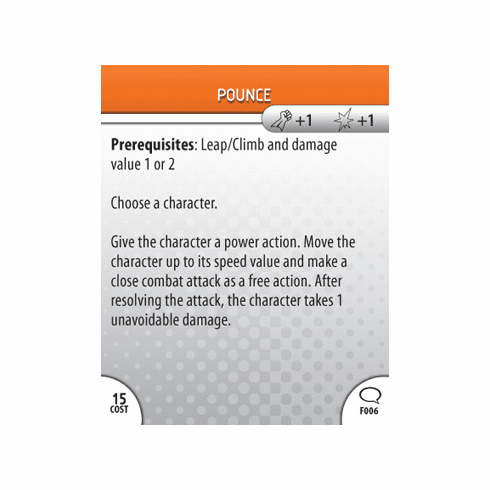 DC Heroclix Origin Pounce Feat Card