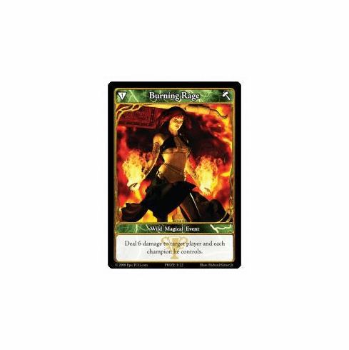 EPIC Tcg Burning Rage Prize Card Playset x 3