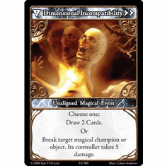 EPIC Tcg Single Dimensional Incompatability Card