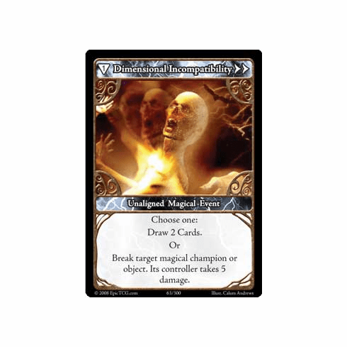 EPIC Tcg Single Dimensional Incompatability Card