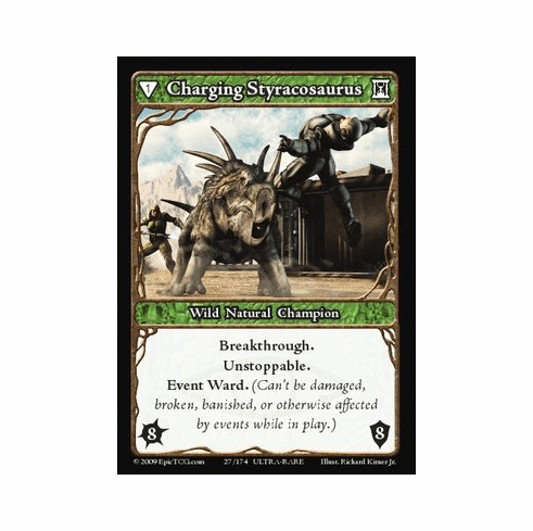 EPIC Tcg Time Wars Charging Styracosaurus Single Card
