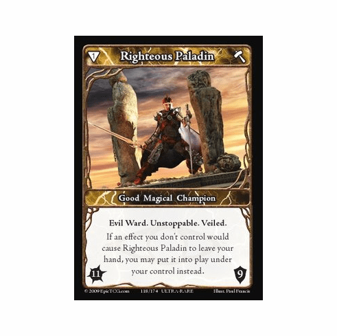 EPIC Tcg Time Wars Righteous Paladin Single Card