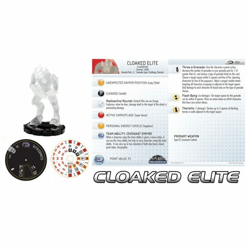 HALO Heroclix Rare figure #033 Cloaked Elite (Carbine)