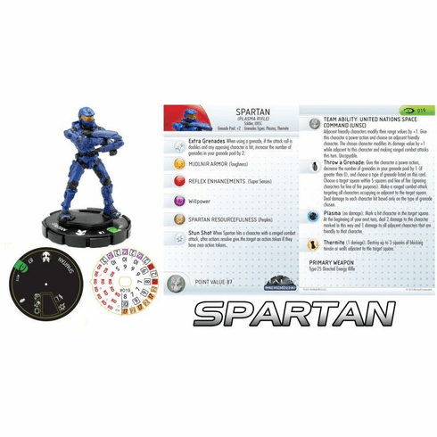 HALO Heroclix Uncommon figure #019 Spartan (Plasma Rifle)