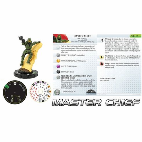 HALO Heroclix Uncommon figure #020 Master Chief (Battle Rifle)
