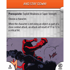 Indy Heroclix B.P.R.D. Action Pack And Stay Down! Feat Card
