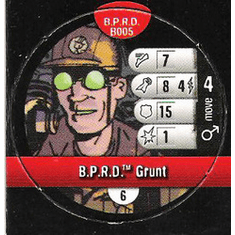 Indy Heroclix B.P.R.D. Action Pack B.P.R.D. Grunt Bystander Token