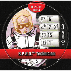 Indy Heroclix B.P.R.D. Action Pack B.P.R.D. Technican Bystander Token