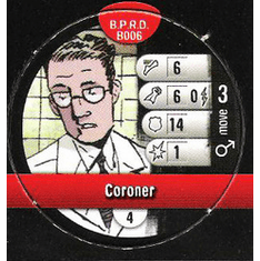 Indy Heroclix B.P.R.D. Action Pack Coroner Bystander Token