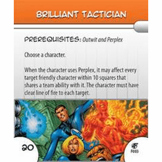 Marvel Hero Clix Fantastic Forces Brilliant Tactician Feat Card