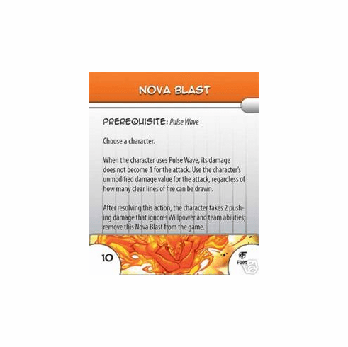 Marvel Hero Clix Fantastic Forces Nova Blast Feat Card