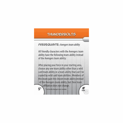 Marvel Hero Clix Fantastic Forces Thunderbolts Feat Card