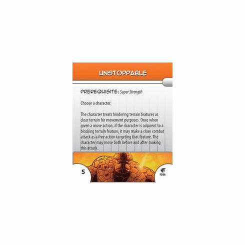 Marvel Hero Clix Fantastic Forces Unstoppable Feat Card