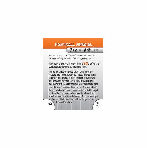 Marvel Hero Clix Mutant Mayhem Fastball Special Feat Card