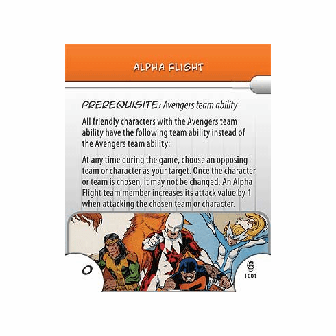 Marvel Heroclix Armor Wars Alpha Flight Feat Card