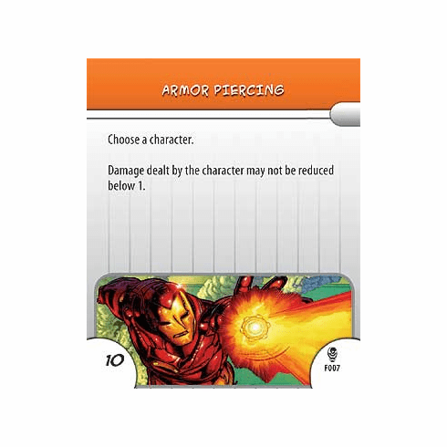 Marvel Heroclix Armor Wars Armor Piercing Feat Card