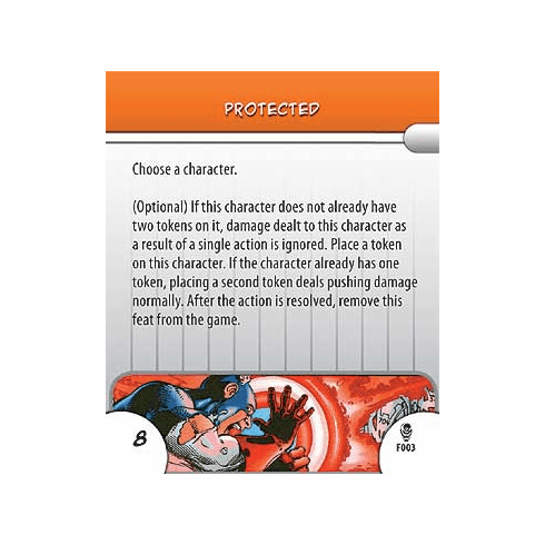Marvel Heroclix Armor Wars Protected Feat Card