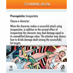 Marvel Heroclix Avengers Stunning Blow Feat Card
