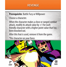 Marvel Heroclix Days of Future Past Revenge Feat Card